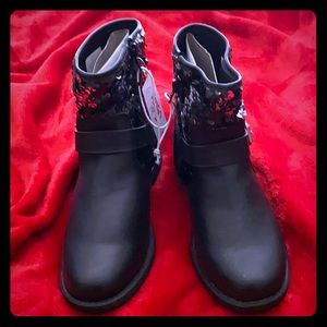 Black Sequin Boots